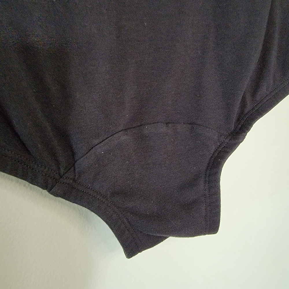 Comfort Choice Black Bodysuit snap closure Size Lg 3/4 length sleeves - Picture 6 of 7
